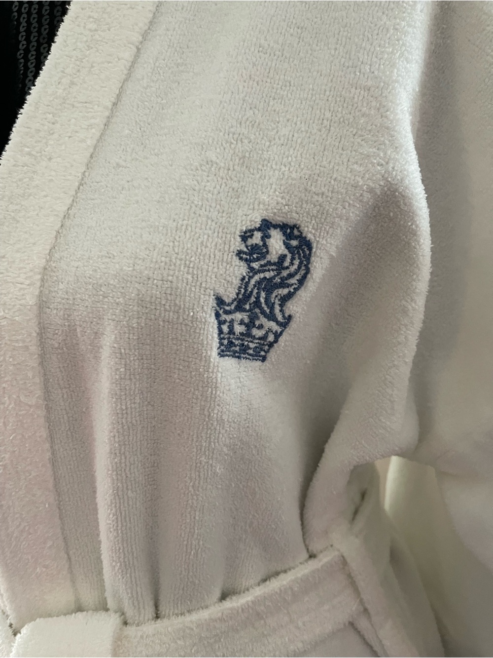 Vintage Ritz Carlton White Blue Logo Terry Robe O/S - Picture 2 of 14
